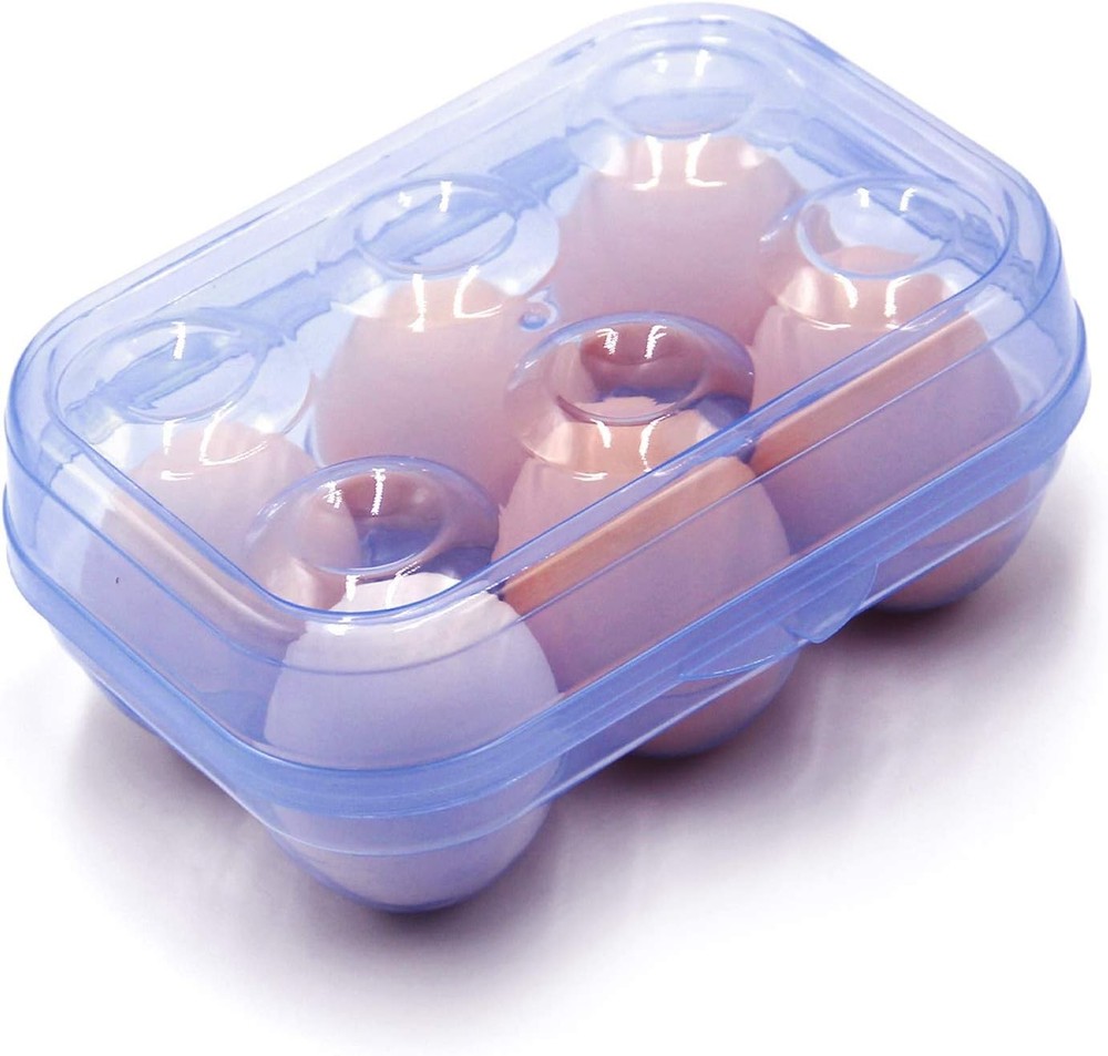 JAMOR 6 Grid Egg Storage Box Refrigerator Crisper Protection Blue