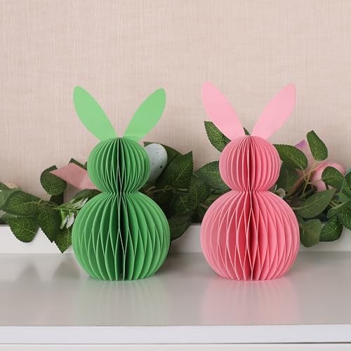 Easter Decorations,5 Pcs Easter Bunnys Honeycomb Table Centerpiece,3D Rabbits