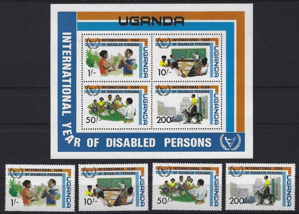 ZZC-180a | Uganda - 1981 : Year disabled - 1 Ms + 4 val. - ** MNH