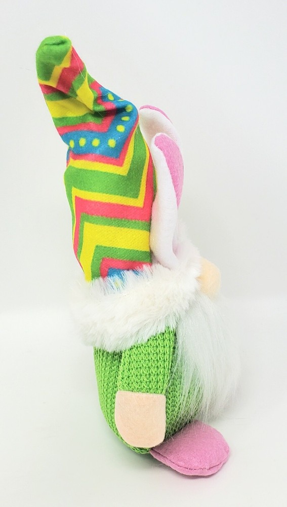 Easter Bunny Gnome w/Green Sweater Adjustable Hat Faceless Beard New