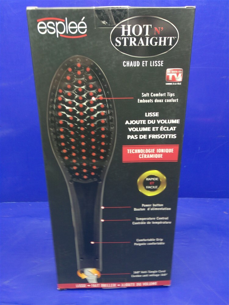 Esplee Hot N' Straight Styling Brush Ceramic Ionic Technology Black