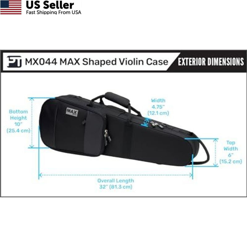 Protec MAX 4/4 Full Size Lightweight Violin Case, Black, size, Black