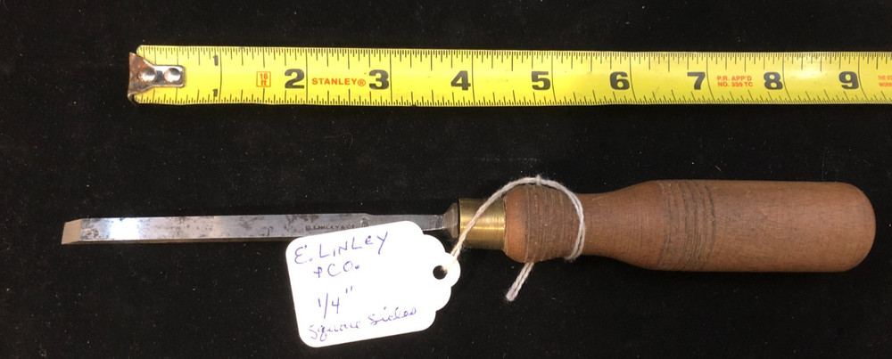 Vintage E. Linley 1/4" Wood Chisel Square sides