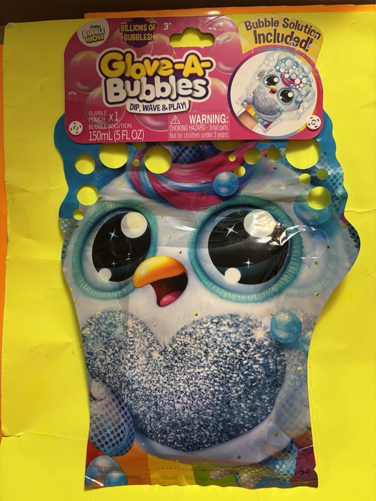 Glove-A-Bubbles Rainbocorn Blue Wave & Play Bubble Solution & Bubble Pouch FREE
