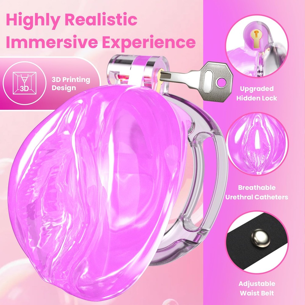 Male Soft Silicone Chastity Cage – 4 Selectable Ring Sizes, Flexible Penis Ca...