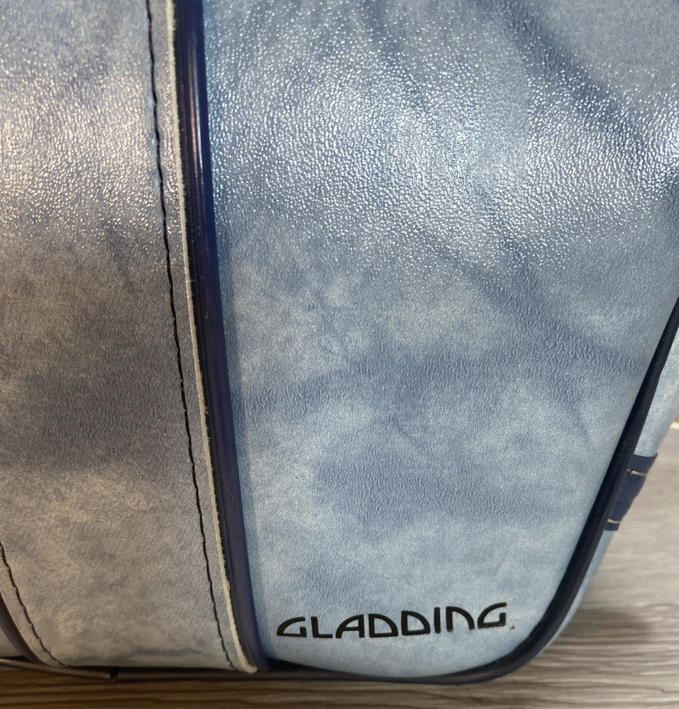 Vintage retro 1970s Marble Blue Gladding Leather Bowling Bag