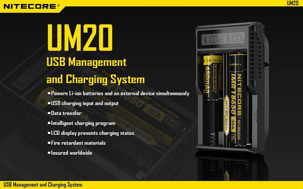 NITECORE UM20 USB powered smart charger