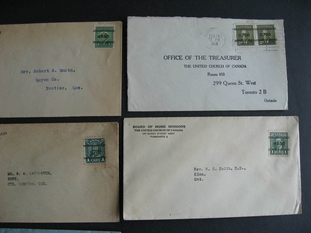 Canada 7 precancel covers, 1 is opened on 3 sides.