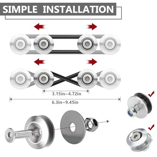 Universal Bumper Clips, Front Rear Bumper Quick Release Kit, 4set Silver