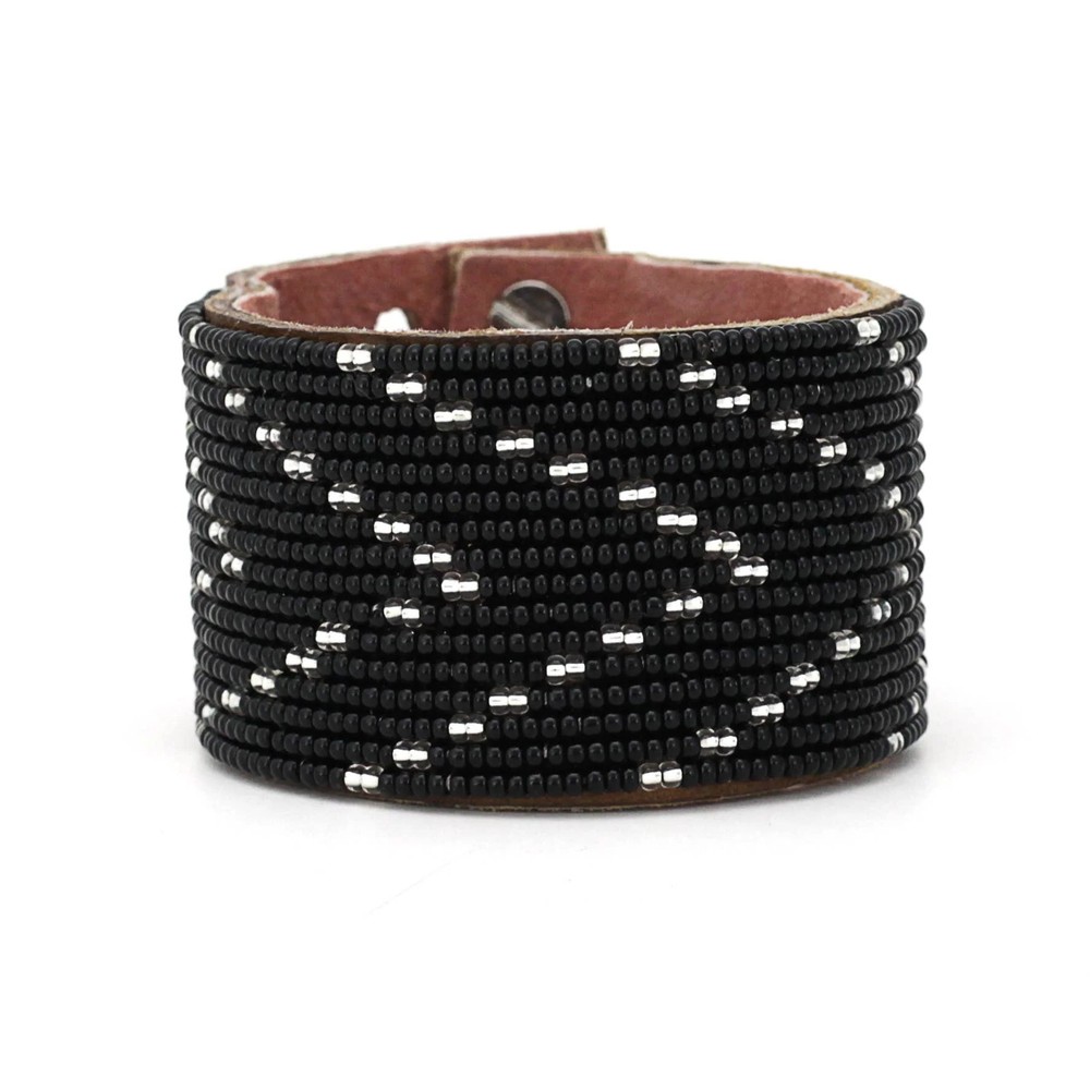 Large Twilight Chevron Leather Cuff