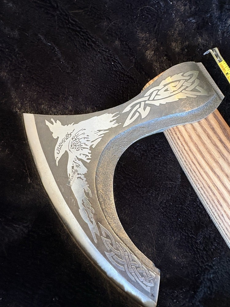 23” Viking Axe With Scabbard. Nice, Heavy