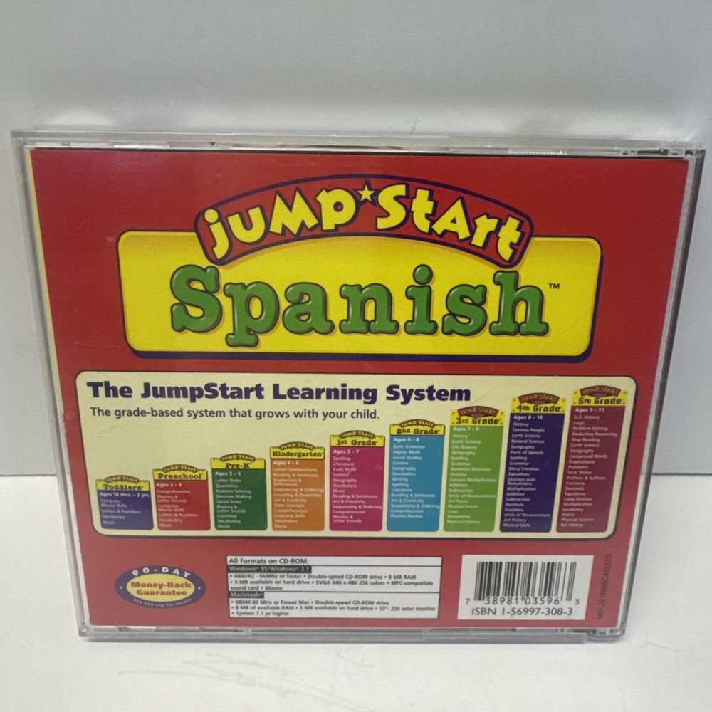 Jump Start Spanish for Kids Ages 3-6 CD-Rom PC Software #15