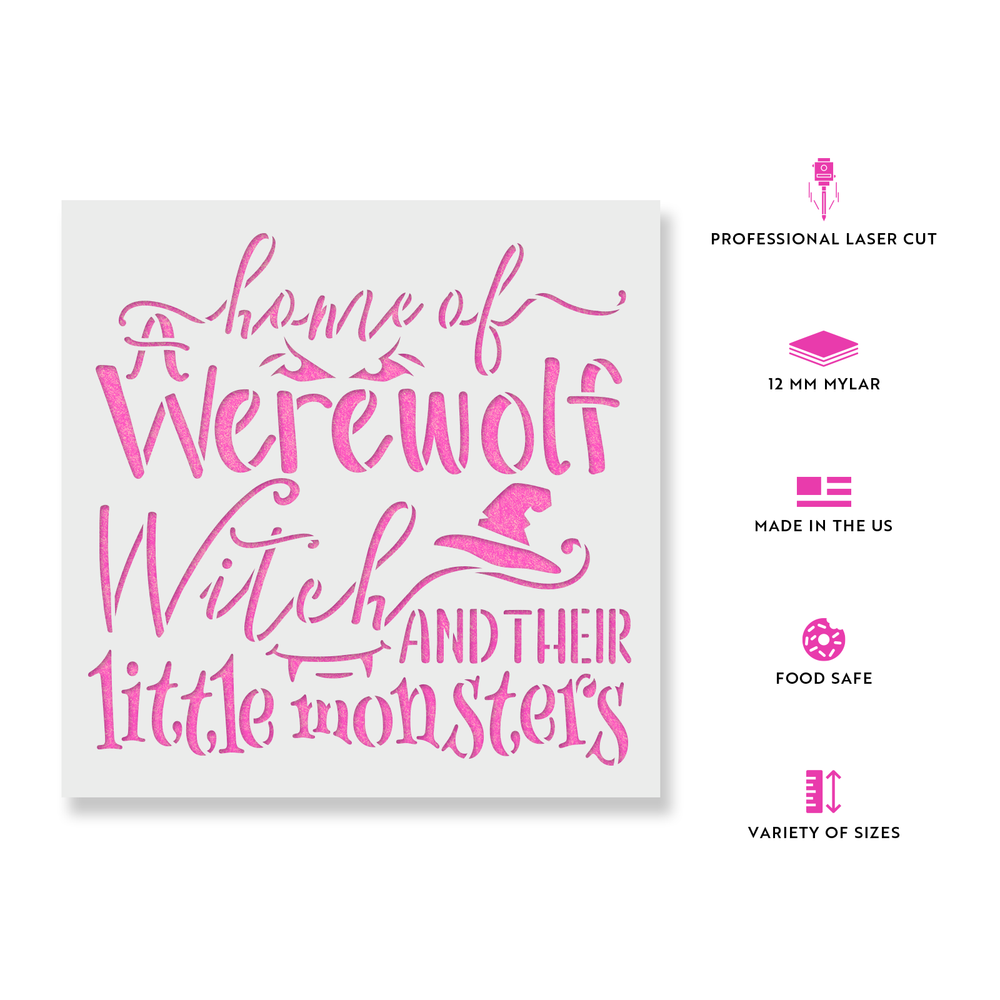 Little Monsters Live Here Stencil - Reusable Stencils for DIY Projects