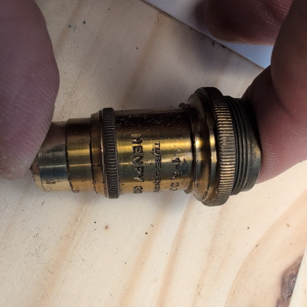 Antique Nachet Paris Large-Field Compound Microscope c1900 Mechanical Brass