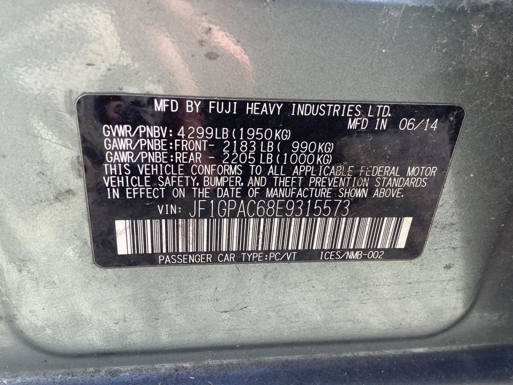 IMPREZA 2014 Glove Box 4967504