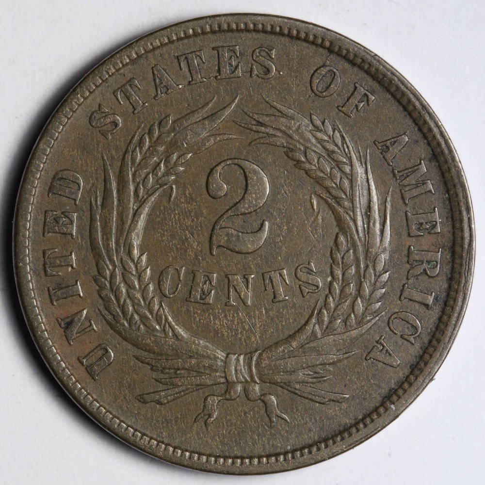 1864 LM Two Cent Piece XF+/AU E184 YAEM