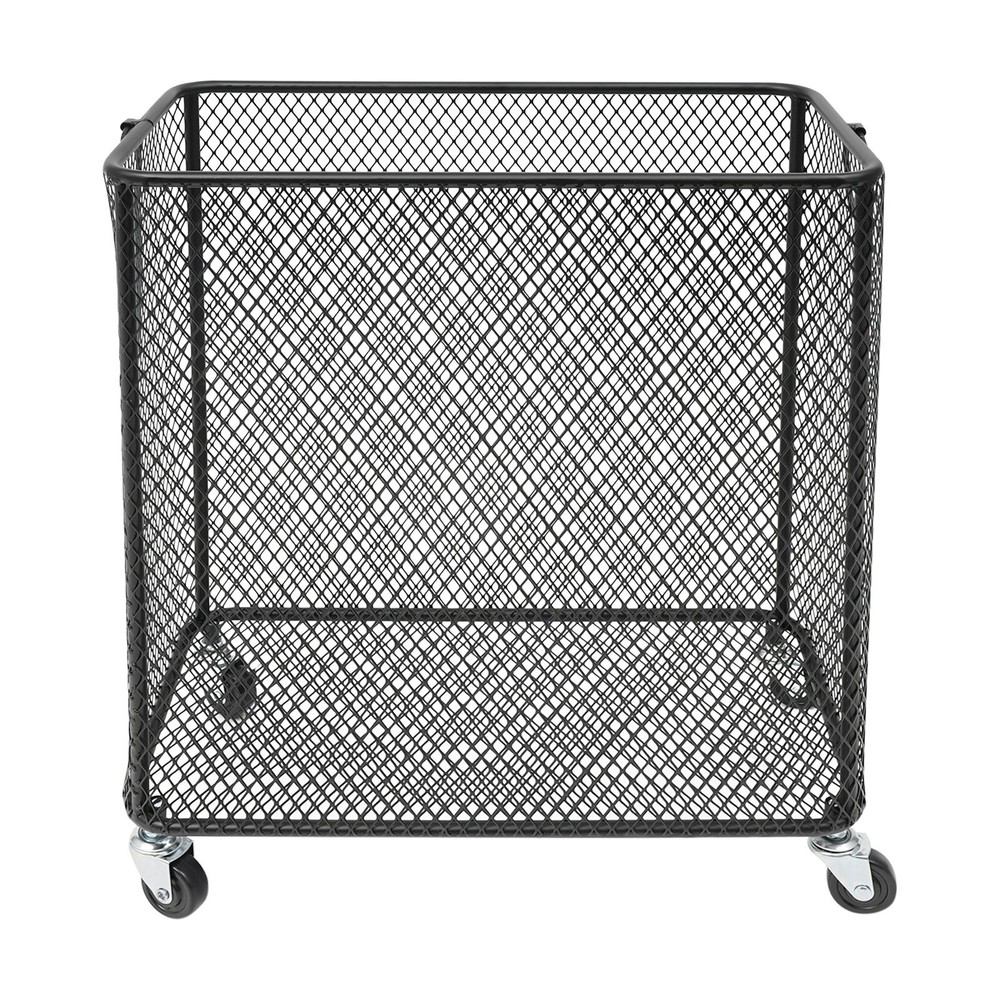 Rolling Laundry Basket with Wheels - Metal Wire Laundry Hamper Rectangular