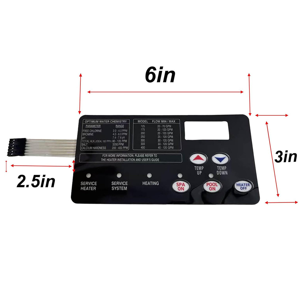 Replacement for Pentair 472610Z Switch Membrane Pad MasterTemp Pool & Spa Heater