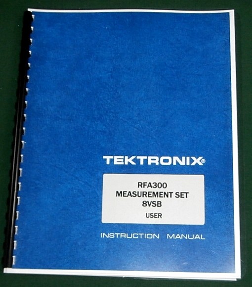 Tektronix RFA300 User Manual: Comb Bound & Protective Plastic Covers