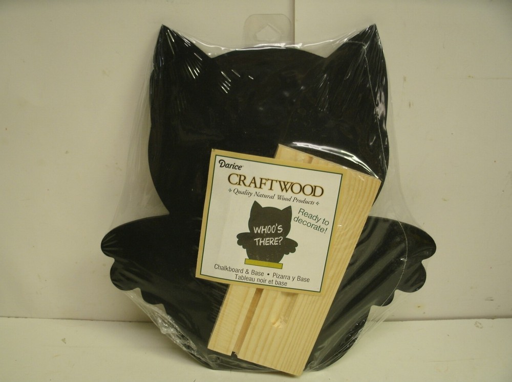 9.75" Chalkboard Black OWL Halloween Table Menu Decor