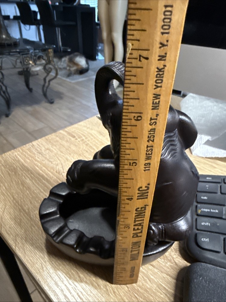 Binh Minh Ceramic Brown Dard Elephant Ashtray s12