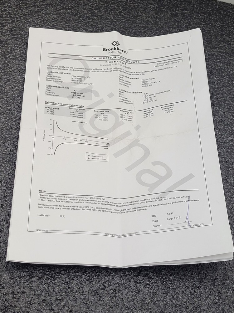 Bronkhorst High-Tech RuR-013f EZ-FLOW Select Mass Flow Meter/Controller [A]