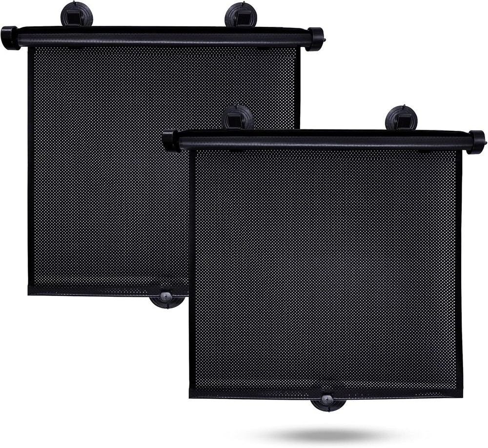 2PCS Retractable Car Auto Side Window Sun Shade Shield Cover Roll Curtain Visor