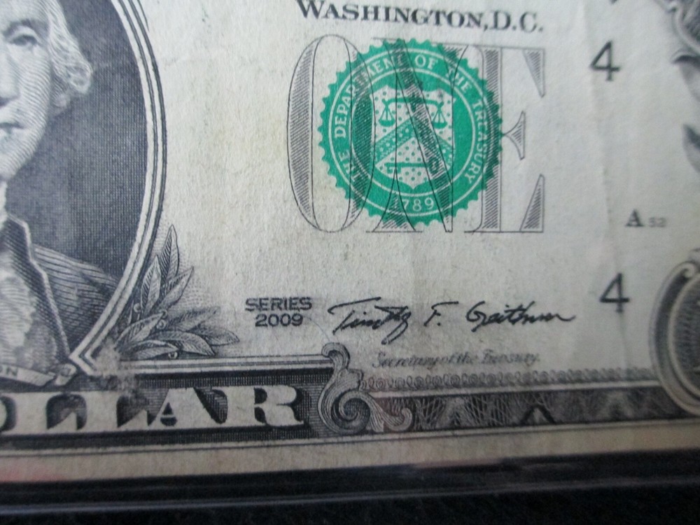 $1 2009 FRN  "INK SMEAR "2ND SHIFT PRINTING" ERROR NOTE"