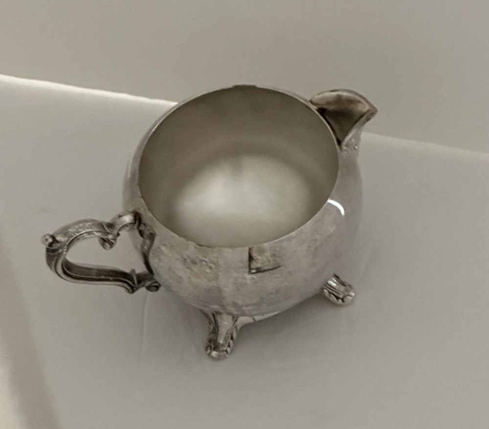 Vintage WM ROGERS Footed Creamer Silver Plate