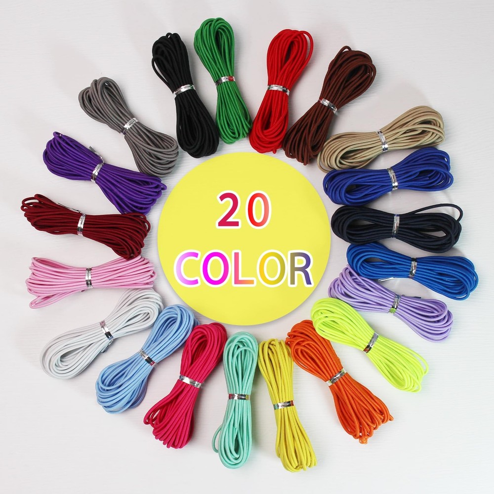 Assorted Elastic Beaded Cords 2mm 2/25 inch 300ft Elastic Bracelet String for...
