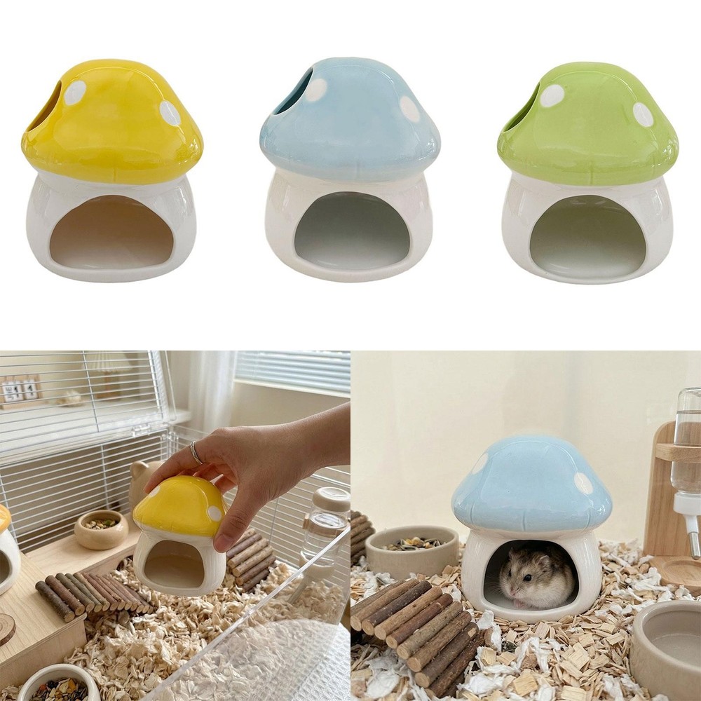 Ceramic Hamster House Multifunction Cute Cave for Ferret Small Pets Hedgehog