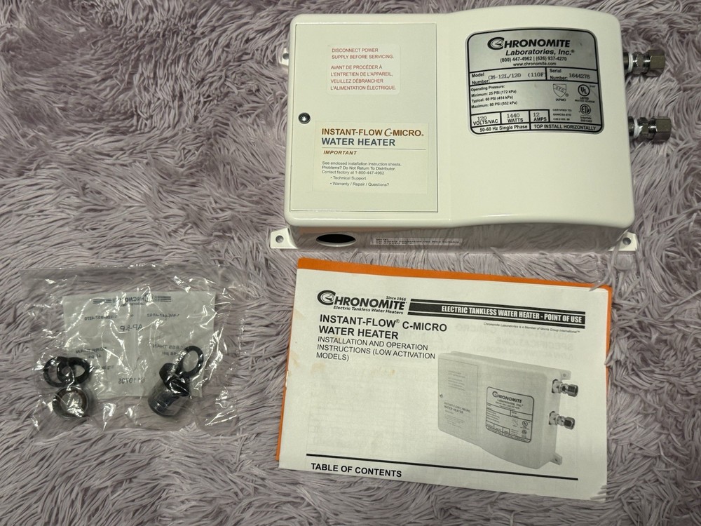 CHRONOMITE INSTANT-FLOW MICRO CM-12L/120 110F Electric Tankless Water Heater,120
