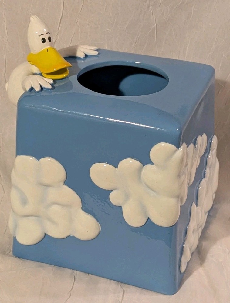 Sitting Ducks Tissue Box Cover Universal Studios Clouds Cartoon Bathroom Blue
