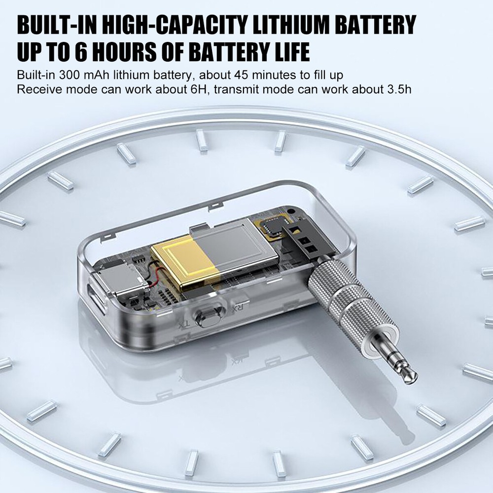 USB Wireless Bluetooth 5.4 Transmitter&Receiver 2in1 Audio Adapter 3.5mm Aux Car