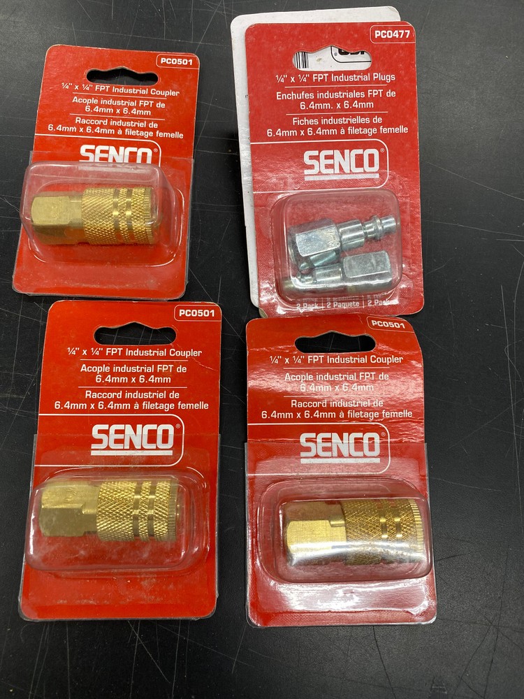 5 NEW PKGS SENCO AIR COUPLER & QUICK CONNECT PLUGS - FREE SHIP