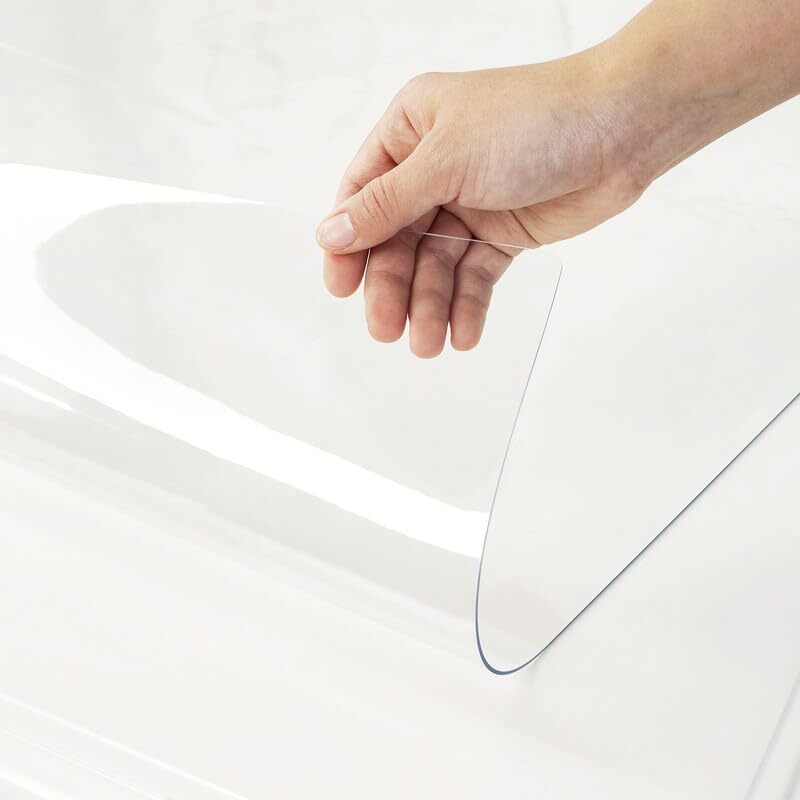 Clear Table Cover Protector 24 x 48 Inch1.5mm Thick Plastic Table Cover Recta...