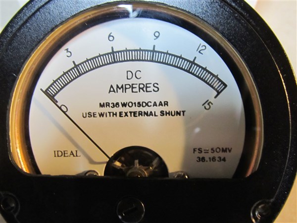 Ideal 3.5" 0-15 DC Amperes Panel Meter
