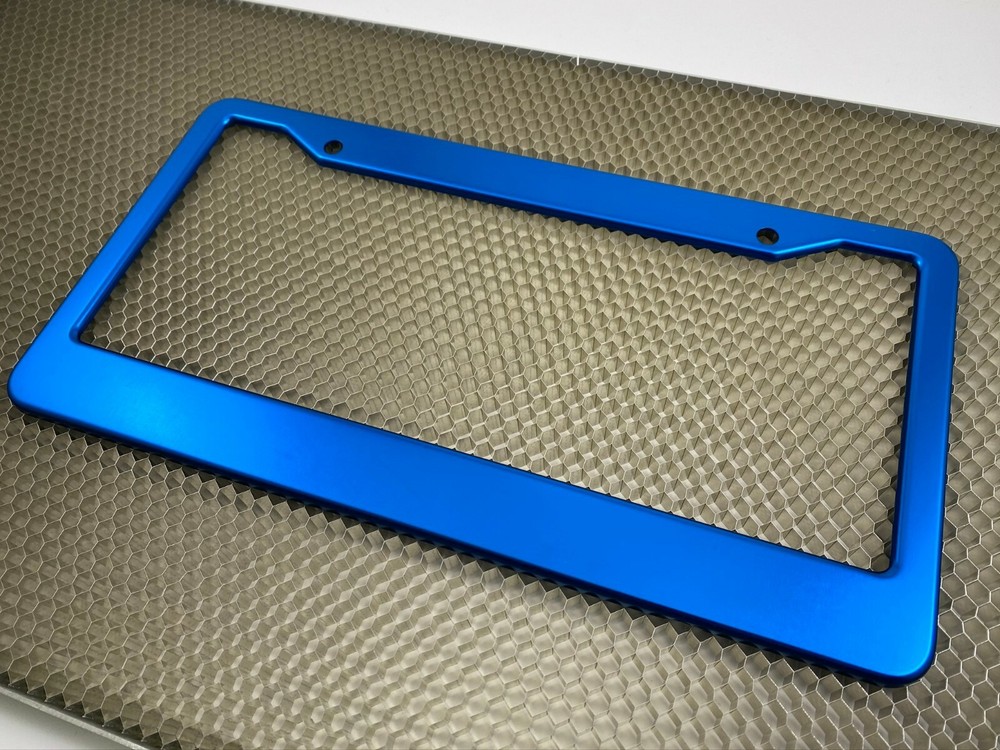 Anodized Aluminum CAR License Plate Frame - Blue