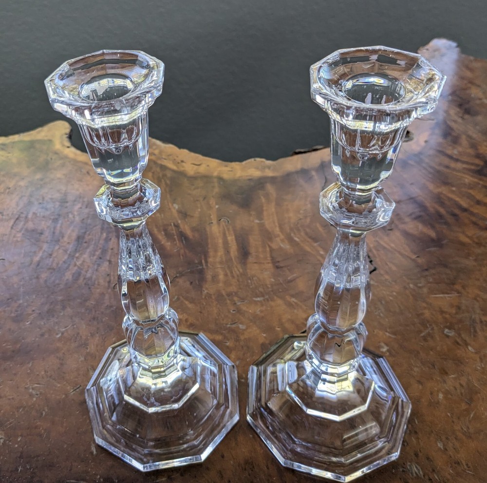 Gorham Lead Crystal Candlesticks Holders 9"