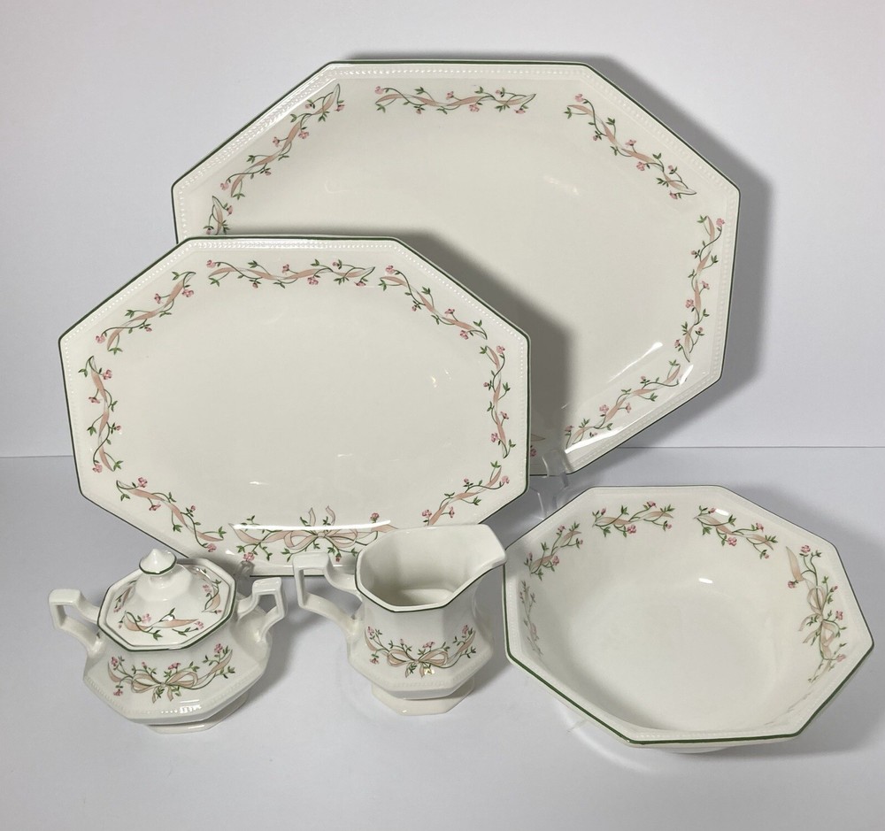 Johnson Brothers “Eternal Beau” 5-Piece Ceramic Dinnerware Serving & Hostess Set