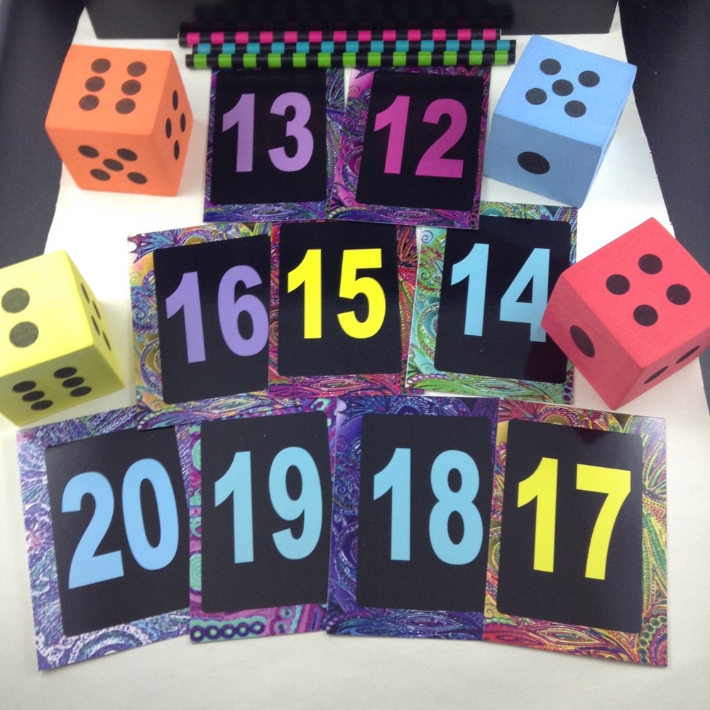 Rainbow Number Cards 1-20 40 Set Number Recognition Activities Games Learning