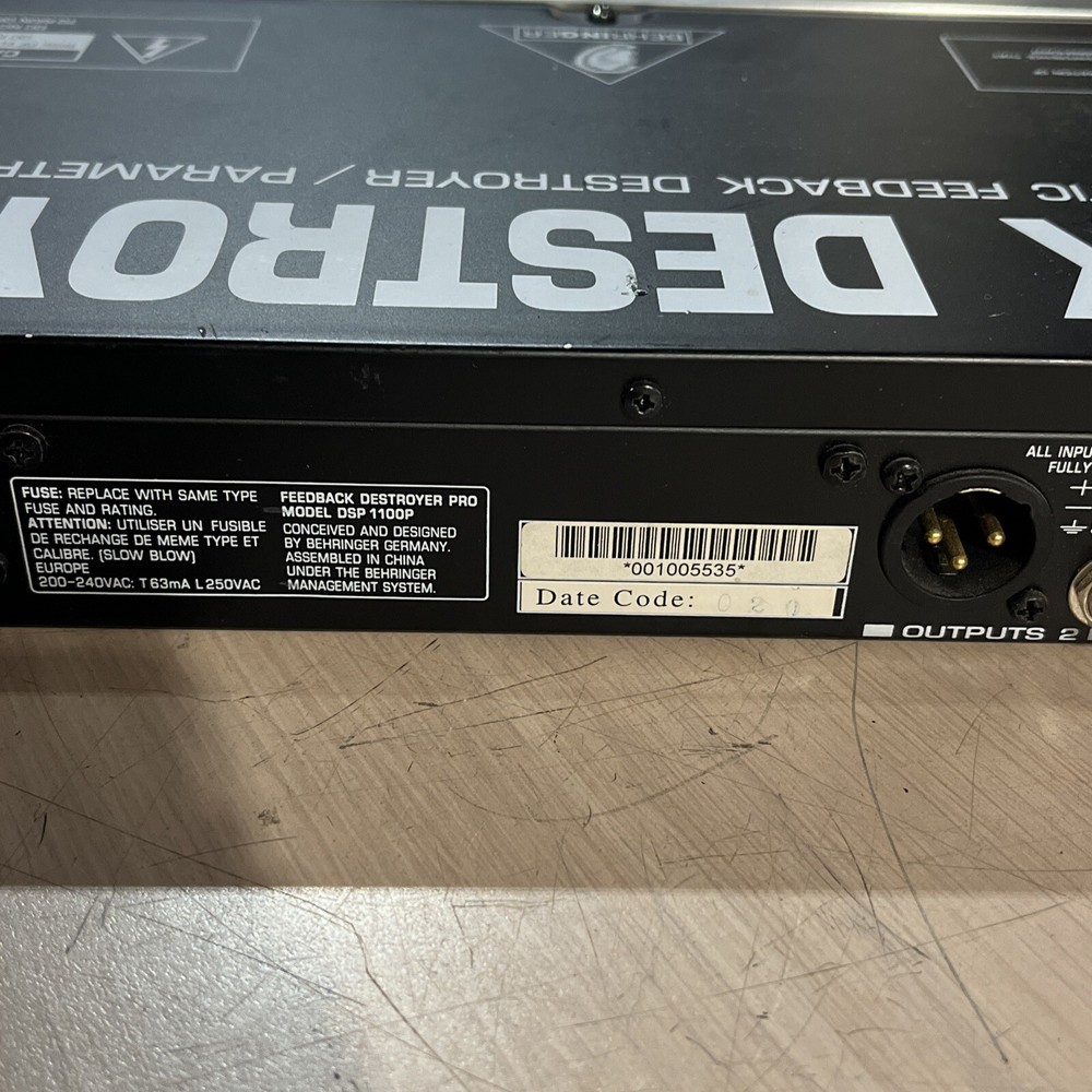 BEHRINGER DSP 1100P FEEDBACK DESTROYER PRO RACK UNIT