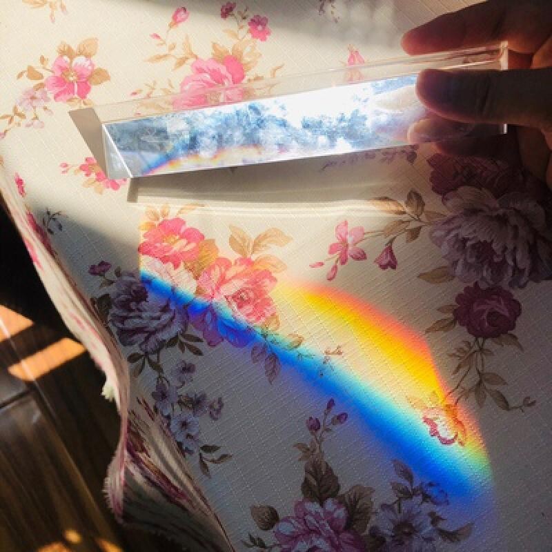Triangular Prism 25*25*80mm Rainbow Crystal Glass Effects Filter Studio Shooting