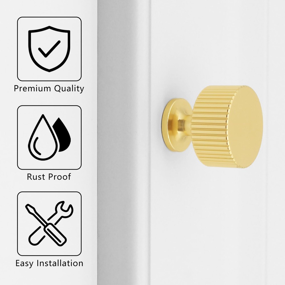 30 Pack Gold Cabinet Knobs Drawer Knob, Brushed Brass Dresser knobs Kitchen C...