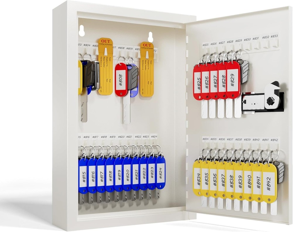Key Lock Box for Keys with Code, Key Box Wall Mount Cabinet, Resettable Combi...