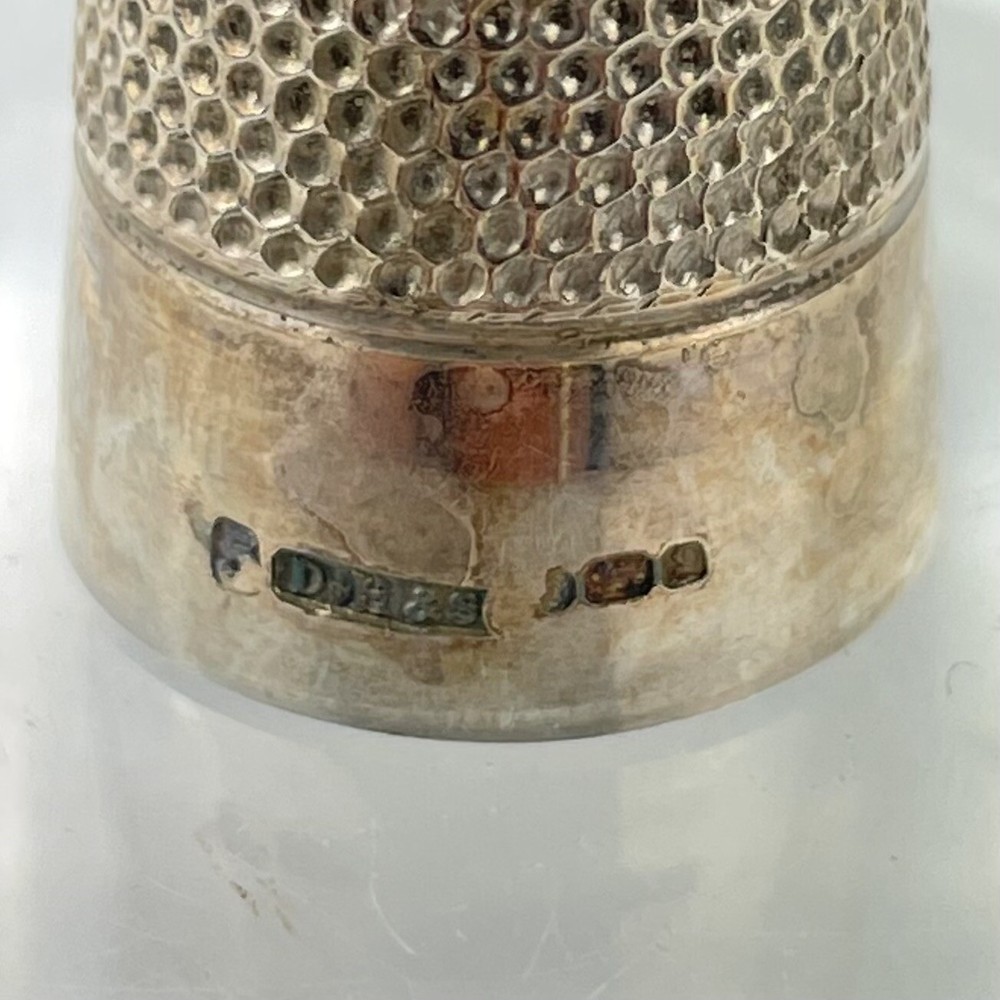 Vintage Solid Sterling Silver Thimble 2.4cm David Hollander & Son 1978 Size 5 #5