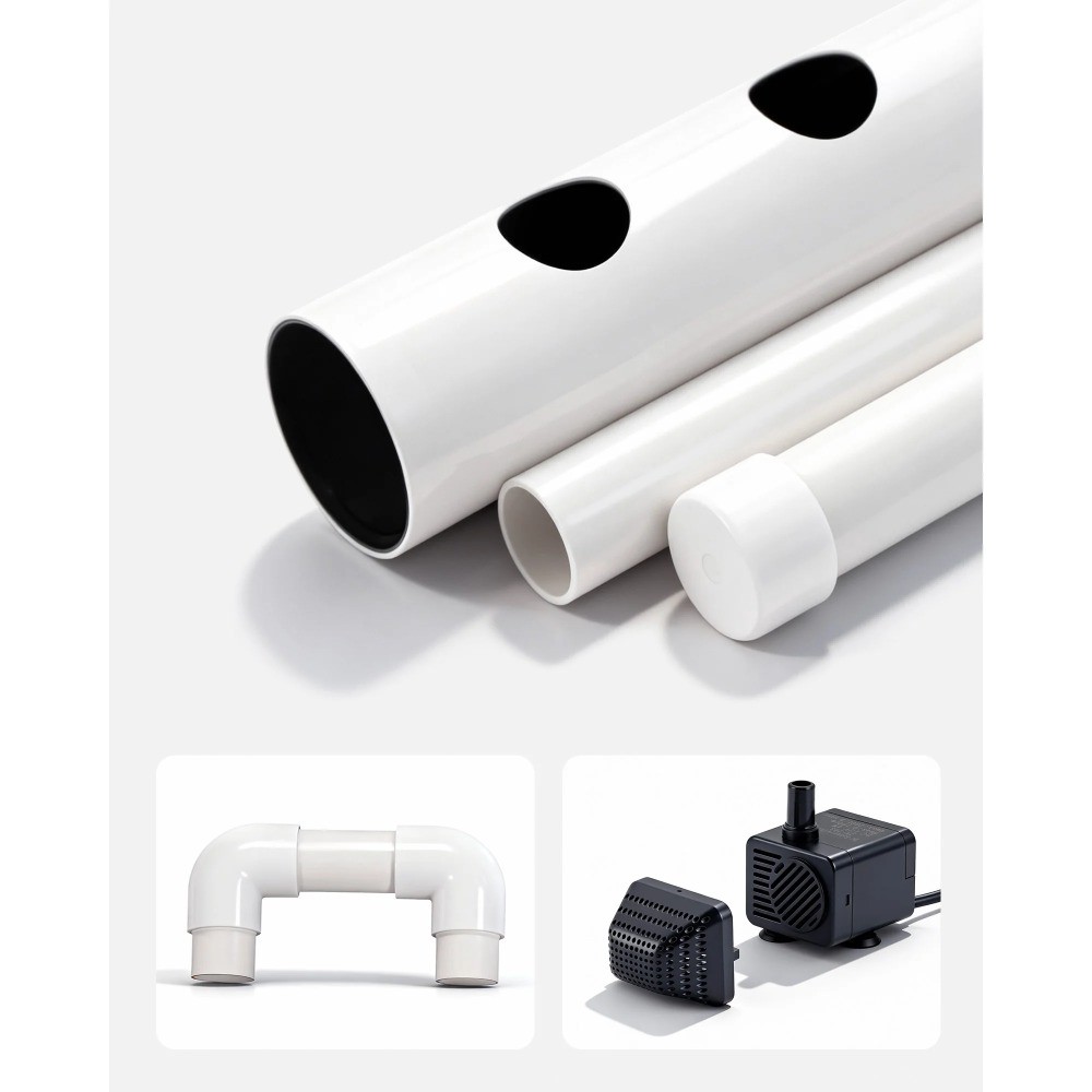 Hydroponic Growing System Kit,1-Tier36-SiteUPVC Pipe Setup with Timed Irrigation