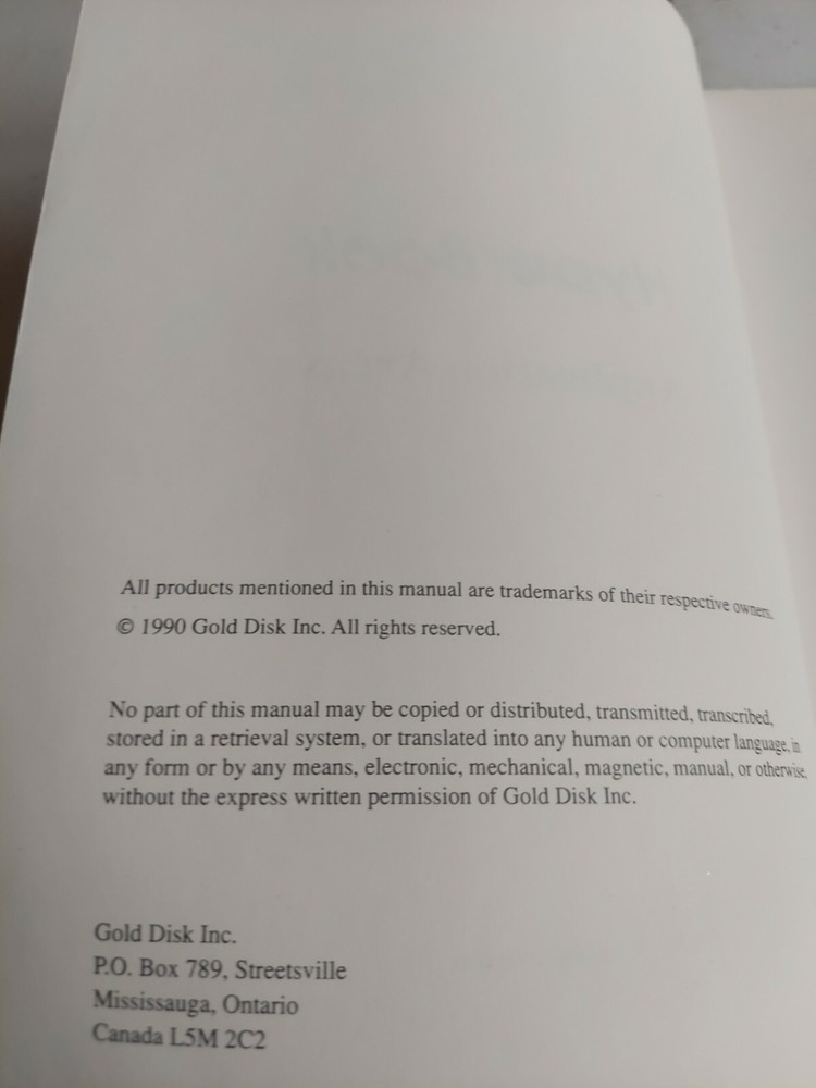 Hyperbook Application Areas Users Guide 1990