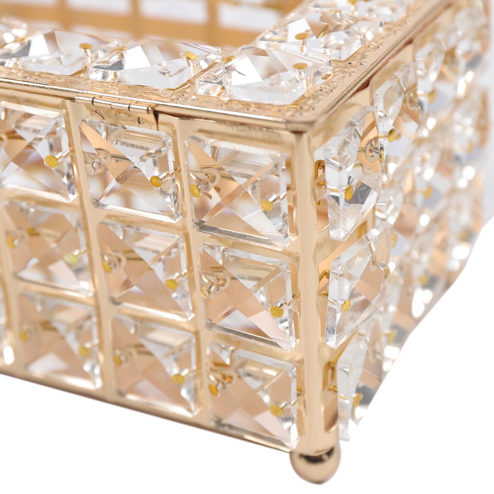 Rhinestone Rectangular Crystal Tissue Box Napkin Case Paper Tissue Holder Box US
