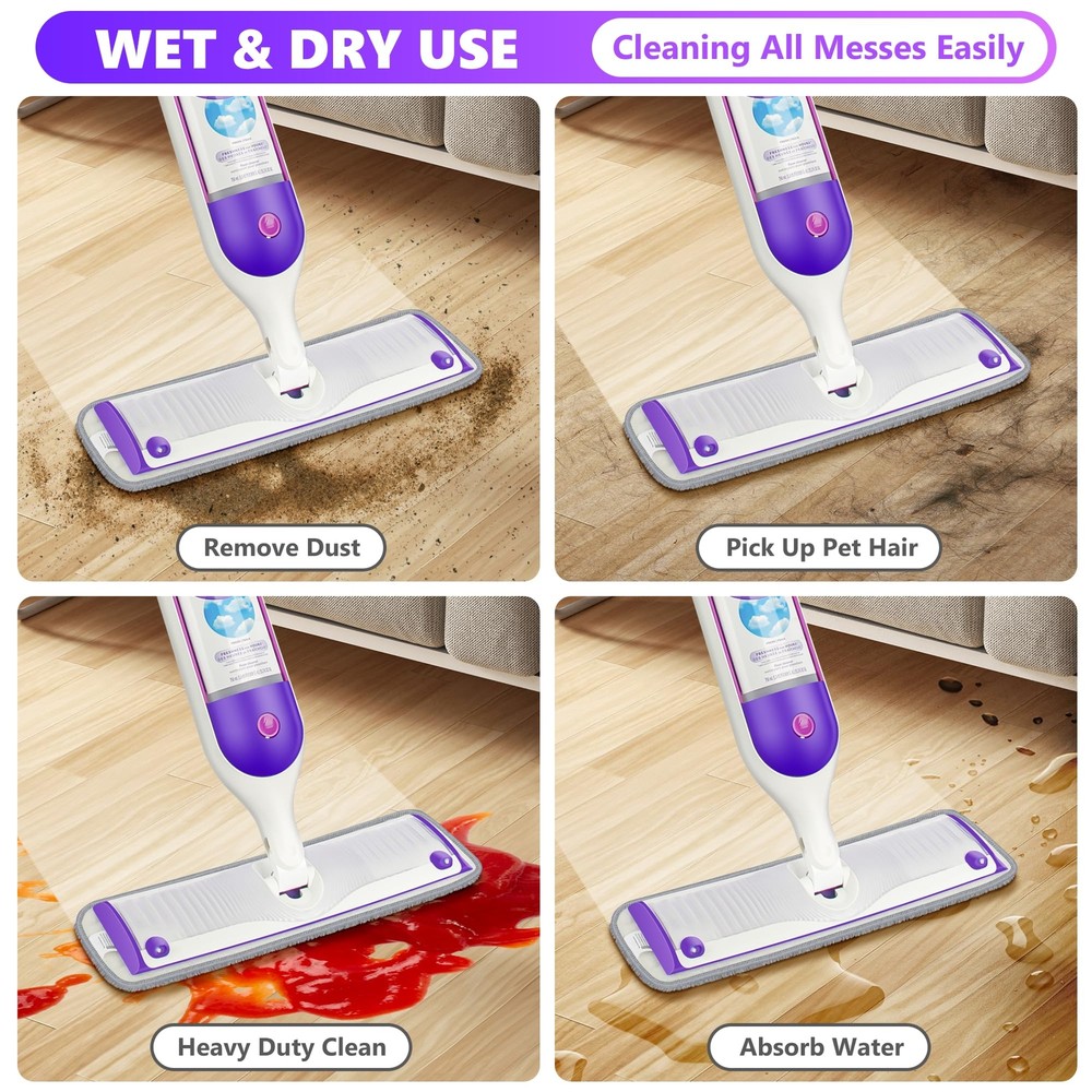 6 Pack Reusable Mop Pads Compatible With Swiffer Powermop 13''15'' Microfiber Mo